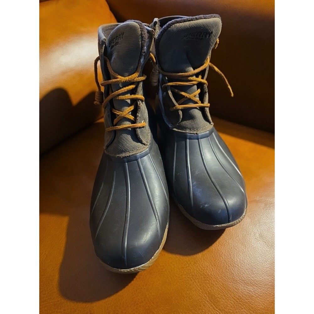 Sperry Women's Saltwater Rain N Duck Boots STS99729 Black-OLIVE Size 11 W
